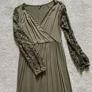 Olive green maxi dress